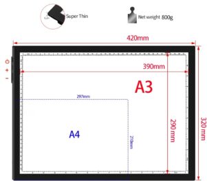 Dia- Leuchtpult LED-Sortierpult A3 30x40cm